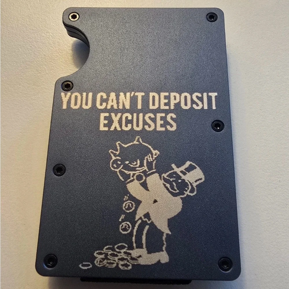Better Than The Ridge Wallet with Cash Strap - Blue Monopoly Quote, BRAND NEW!